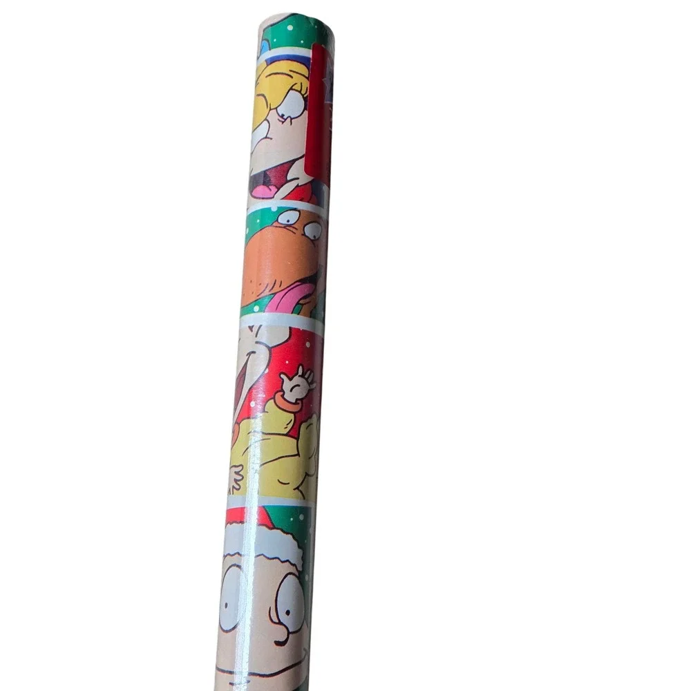 Vintage 1999 Rugrats Christmas Gift Wrap Nickelodeon Klasky Csupo 30 Sq Ft NOS